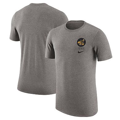 Men's Nike Heather Gray Iowa Hawkeyes Retro Tri-Blend T-Shirt