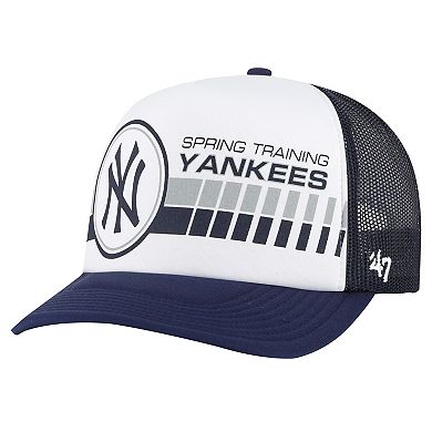 Men's '47  White/Navy New York Yankees 2024 Spring Training Foam Trucker Adjustable Hat