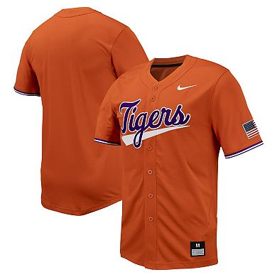 Men's Nike Orange Clemson Tigers Replica Full-Button Baseball Jersey