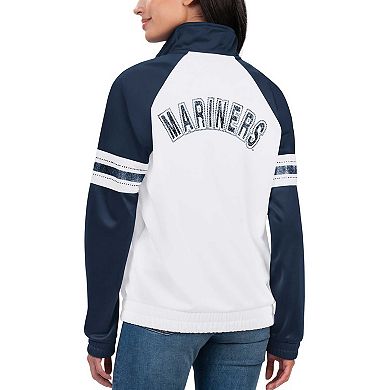 Women's G-III 4Her by Carl Banks White Seattle Mariners Show Up Raglan Full-Zip Track Jacket