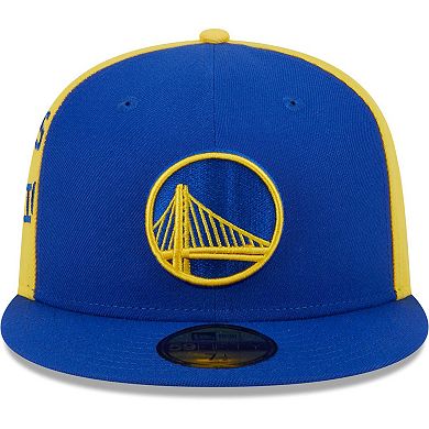 Men's New Era Royal/Gold Golden State Warriors Gameday Wordmark 59FIFTY Fitted Hat