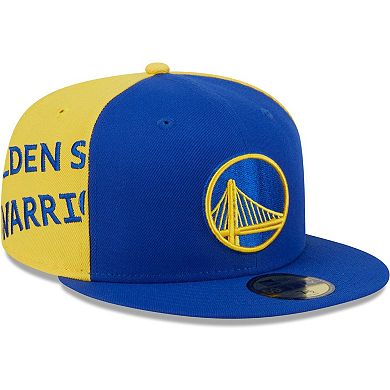 Men's New Era Royal/Gold Golden State Warriors Gameday Wordmark 59FIFTY Fitted Hat