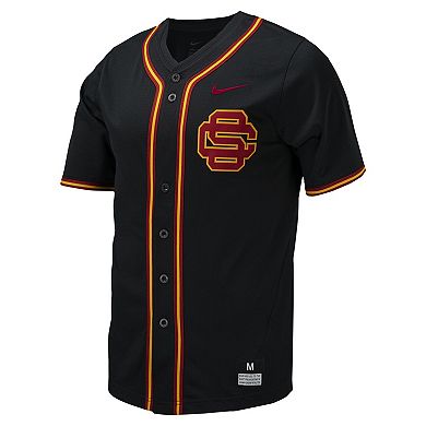 Men's Nike Black USC Trojans Replica Full-Button Baseball Jersey