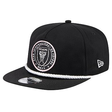 Men's New Era Black Inter Miami CF 2024 Kick Off Collection Golfer Snapback Hat