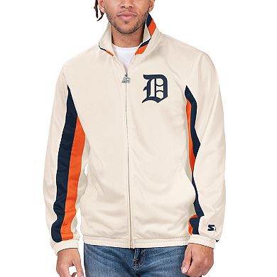 Men's Starter Cream Detroit Tigers Rebound Cooperstown Collection Full-Zip Track Jacket