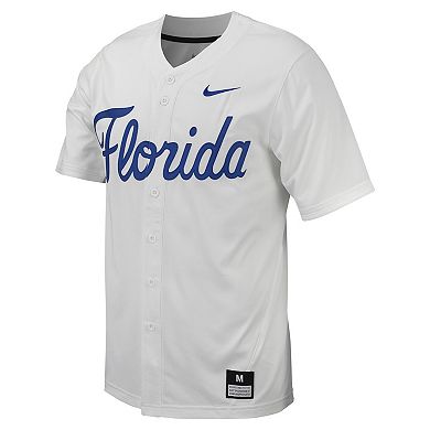 Men's Nike White Florida Gators Replica Full-Button Baseball Jersey