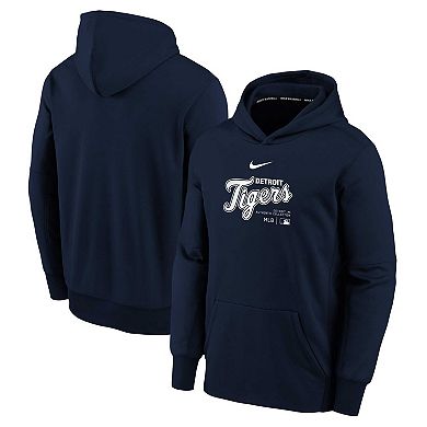 Youth Nike Navy Detroit Tigers Authentic Collection Performance Pullover Hoodie