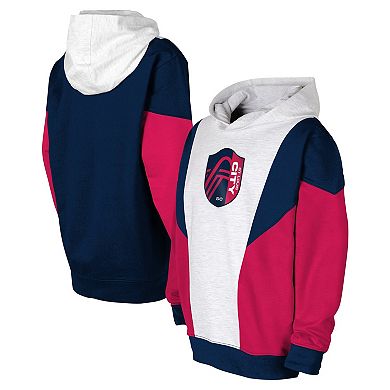 Youth Ash/Navy St. Louis City SC Champion League Pullover Hoodie