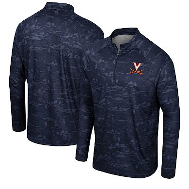 Men's Colosseum Navy Virginia Cavaliers Carson Raglan Quarter-Zip Jacket