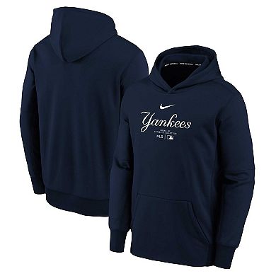 Youth Nike Navy New York Yankees Authentic Collection Performance Pullover Hoodie