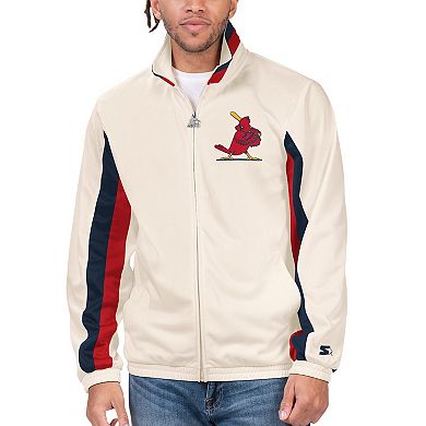 Men's Starter Cream St. Louis Cardinals Rebound Cooperstown Collection Full-Zip Track Jacket