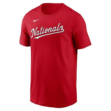 Men's Nike Red Washington Nationals Fuse Wordmark T-Shirt