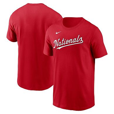 Men's Nike Red Washington Nationals Fuse Wordmark T-Shirt