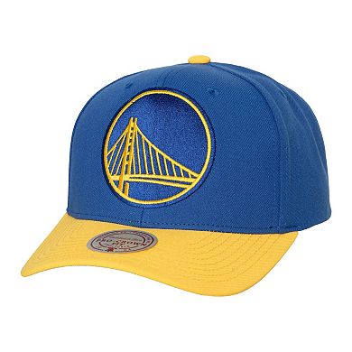 Men's Mitchell & Ness Royal/Gold Golden State Warriors Soul XL Logo Pro Crown Snapback Hat