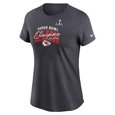 Women's Nike  Anthracite Kansas City Chiefs Super Bowl LVIII Champions Iconic Essential T-Shirt