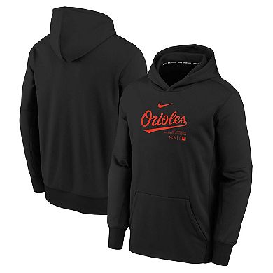 Youth Nike Black Baltimore Orioles Authentic Collection Performance Pullover Hoodie