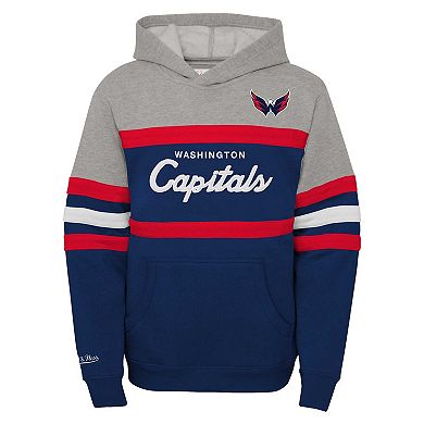 Youth Mitchell & NessÂ Navy Washington Capitals Head Coach Pullover Hoodie