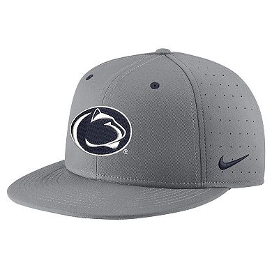 Men's Nike Gray Penn State Nittany Lions USA Side Patch True AeroBill Performance Fitted Hat