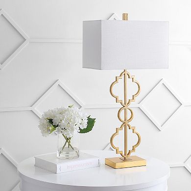 Selina Iron Ogee Trellis Modern Led Usb Table Lamp