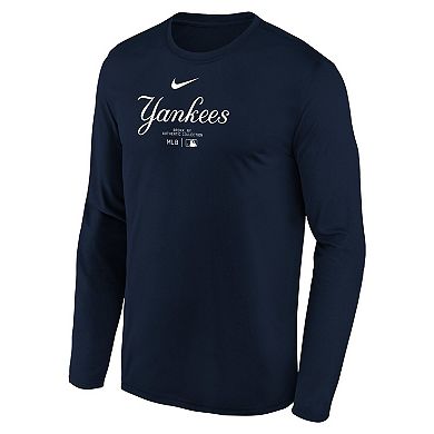 Youth Nike Navy New York Yankees Authentic Collection Long Sleeve Performance T-Shirt