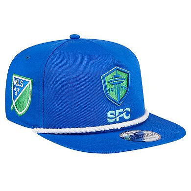 Men's New Era Blue Seattle Sounders FC The Golfer Kickoff Collection Adjustable Hat