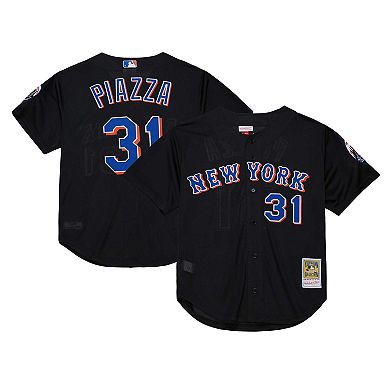 Men's Mitchell & Ness Mike Piazza Black New York Mets Cooperstown Collection 2000 Batting Practice Jersey