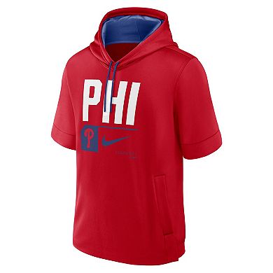 Men's Nike Red Philadelphia Phillies Tri Code Lockup Short Sleeve Pullover Hoodie