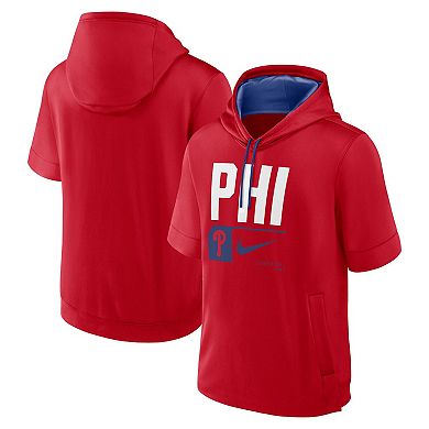 Men's Nike Red Philadelphia Phillies Tri Code Lockup Short Sleeve Pullover Hoodie