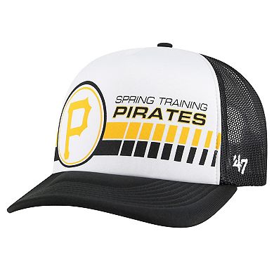 Men's '47  White/Black Pittsburgh Pirates 2024 Spring Training Foam Trucker Adjustable Hat
