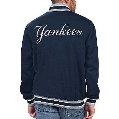 Men's Starter Navy New York Yankees Secret Weapon Satin Full-Snap Jacket