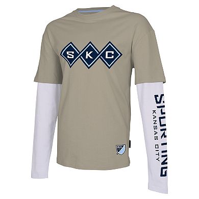 Men's Stadium Essentials Tan Sporting Kansas City Status Long Sleeve T-Shirt