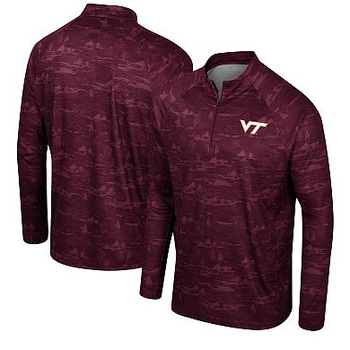 Men's Colosseum Maroon Virginia Tech Hokies Carson Raglan Quarter-Zip Jacket