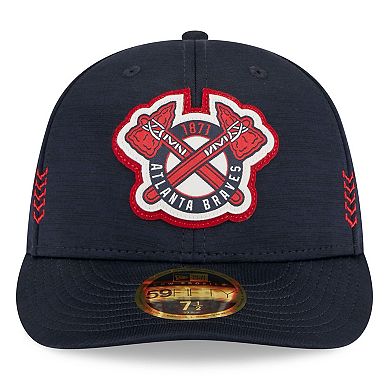 Men's New Era  Navy Atlanta Braves 2024 Clubhouse Low Profile 59FIFTY Fitted Hat