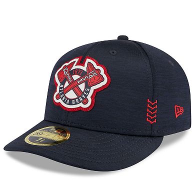 Men's New Era  Navy Atlanta Braves 2024 Clubhouse Low Profile 59FIFTY Fitted Hat