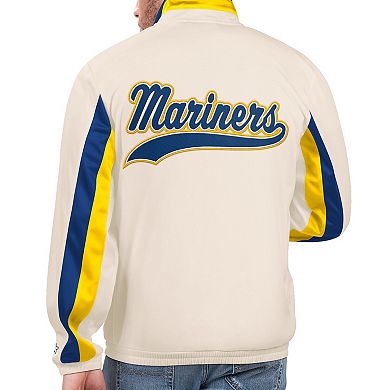 Men's Starter Cream Seattle Mariners Rebound Cooperstown Collection Full-Zip Track Jacket