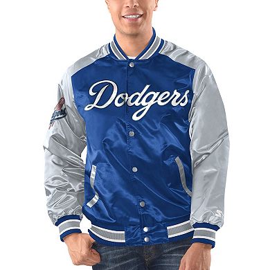 Men's Starter Royal/White Los Angeles Dodgers Varsity Satin Full-Snap Jacket