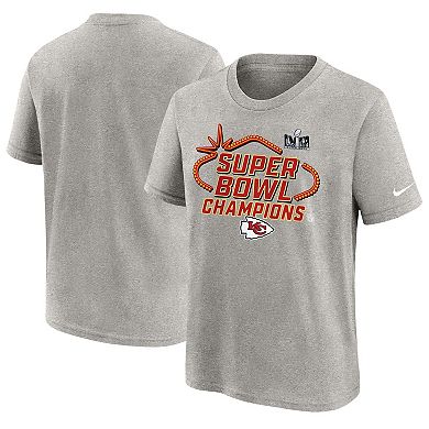 Youth Nike  Gray Kansas City Chiefs Super Bowl LVIII Champions Locker Room Trophy Collection T-Shirt