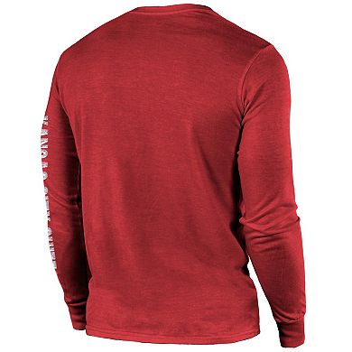 Men's Majestic Threads Red Kansas City Chiefs Super Bowl LVIII Champions Tri-Blend Long Sleeve Hit T-Shirt
