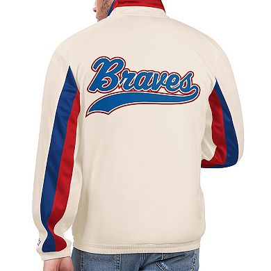 Men's Starter Cream Atlanta Braves Rebound Cooperstown Collection Full-Zip Track Jacket