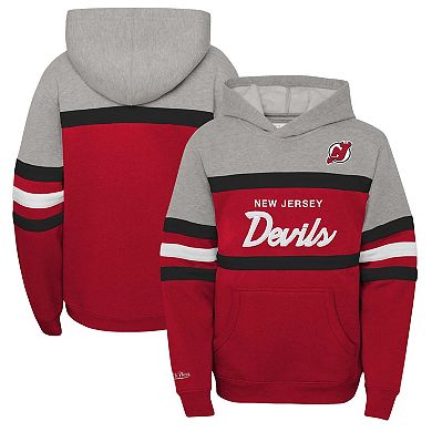 Youth Mitchell & NessÂ Red New Jersey Devils Head Coach Pullover Hoodie