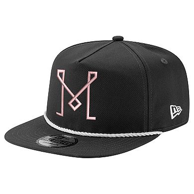 Men's New Era Black Inter Miami CF The Golfer Kickoff Collection Adjustable Hat