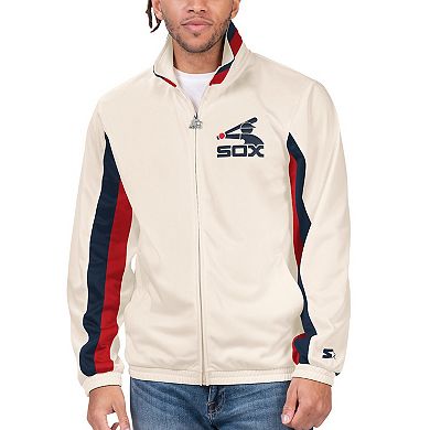 Men's Starter Cream Chicago White Sox Rebound Cooperstown Collection Full-Zip Track Jacket