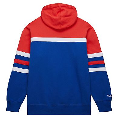 Men's Mitchell & Ness Royal/Red Denver Nuggets Head Coach Pullover Hoodie
