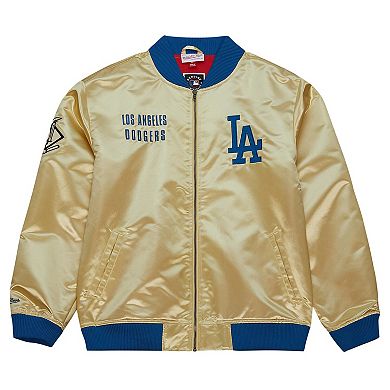 Men's Mitchell & Ness Gold Los Angeles Dodgers OG 2.0 Lightweight Satin Full-Zip Jacket