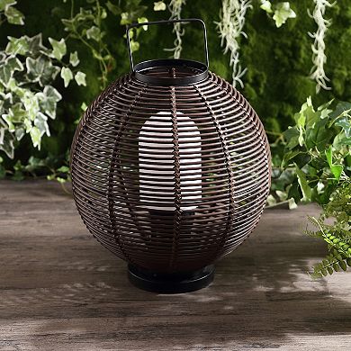 Jigu Outdoor Woven Globe Asian Led Lantern