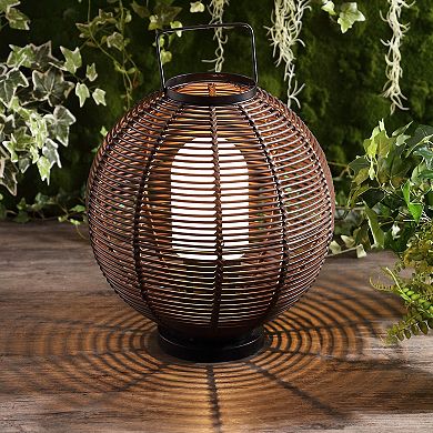 Jigu Outdoor Woven Globe Asian Led Lantern