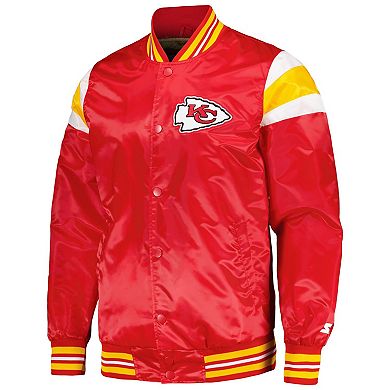 Men's Starter Red/Gold Kansas City Chiefs Satin Full-Snap Varsity Jacket