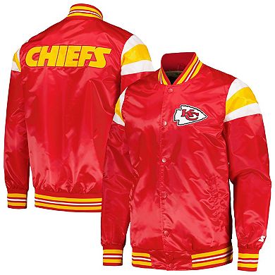 Men's Starter Red/Gold Kansas City Chiefs Satin Full-Snap Varsity Jacket