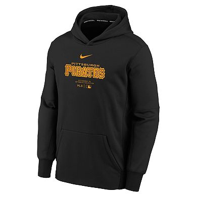 Youth Nike Black Pittsburgh Pirates Authentic Collection Performance Pullover Hoodie