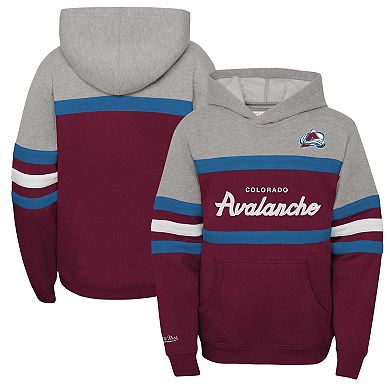 Youth Mitchell & NessÂ Burgundy Colorado Avalanche Head Coach Pullover Hoodie
